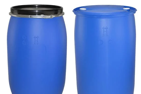 Blue poly drums, open-top and tight-head