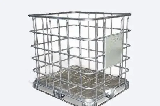 Stripped IBC cage ready for rebuild